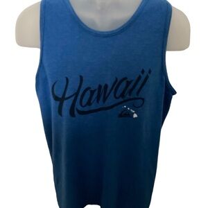 QUIKSILVER Hawaii Blue Tank Top Hawaiian Islands Shirt Men M Medium